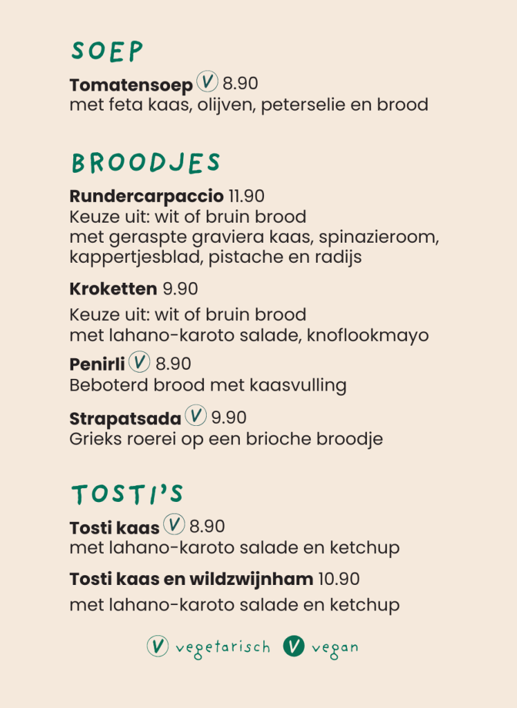 Milo lunch menu Nederlands 1224